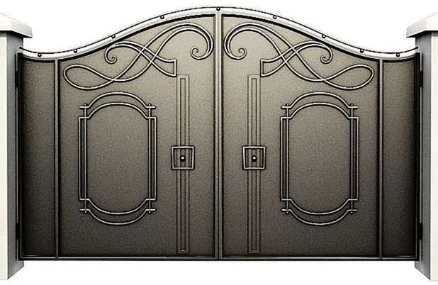 Распашные ворота Grand-4 (Нитроэмаль) - внешняя сторона